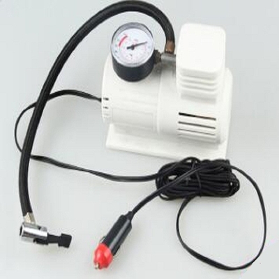 Mangueira branca de Mini Air Pump With 45cm, compressor de ar resistente à mão do carro