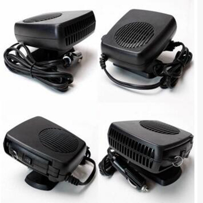 Dos calefatores portáteis plásticos do carro da C.C. 12v cor preta com fã/Heater Function