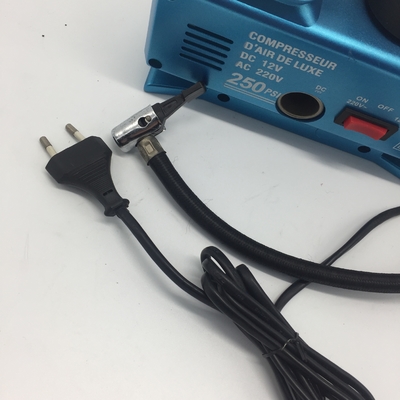 Compressores de ar para veículos de plástico AC/DC com calibre pneu de automóvel portátil bomba de ar elétrica para pneus