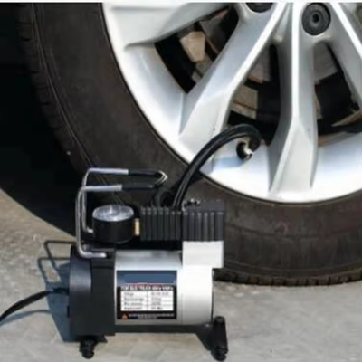 Compressor de ar de automóvel portátil de alta pressão com relógio e saco de tecido