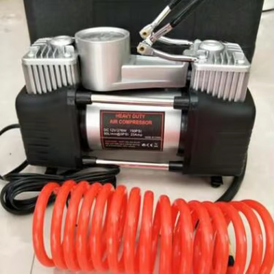 Veículo portátil de metal Compressor de ar de duplo cilindro com calibre