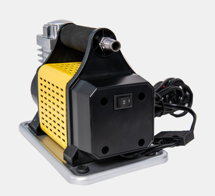 Inflador de pneus de automóvel portátil de metal DC12V com manômetro e mangueira de pressão de metal