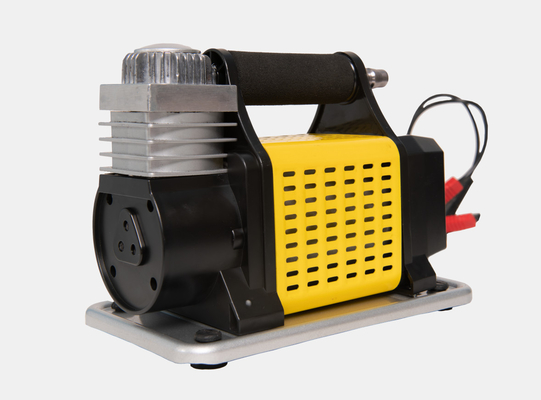 Inflador de pneus de automóvel portátil de metal DC12V com manômetro e mangueira de pressão de metal