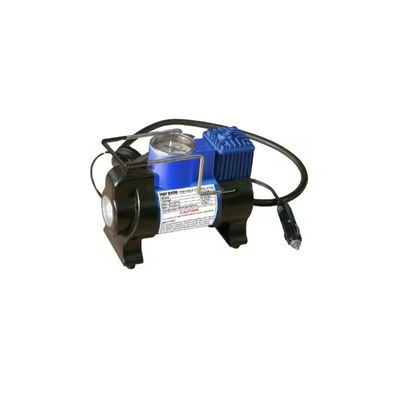Compressor de ar de pneus de automóveis portáteis de metal com lâmpada e alça para inflação de pneus