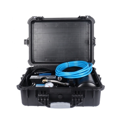 Compressor de ar de automóvel de duplo cilindro de carga pesada para inflação de pneus de automóvel com caixa de plástico