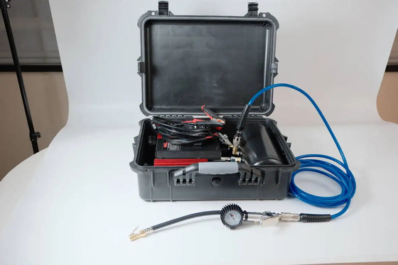 Compressor de ar de duplo cilindro off-road com inflador de pneus de carro de caixa de plástico