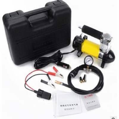 Compressor de ar amarelo três de choque do volume alto 12v em um compressor de ar de choque