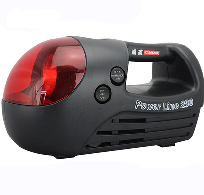 Compressor de ar portátil preto e vermelho para o carro três em um tipo 12v 280 libras por polegada quadrada