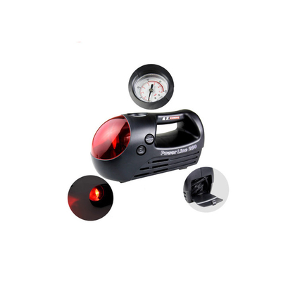 Compressor de ar portátil preto e vermelho para o carro três em um tipo 12v 280 libras por polegada quadrada