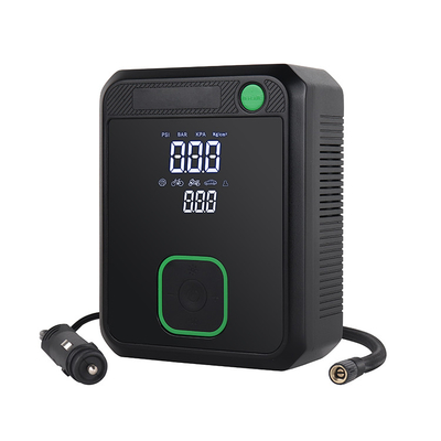 Inflador de pneus elétricos LCD com exibição digital, bomba de ar para automóveis com função de desinflação