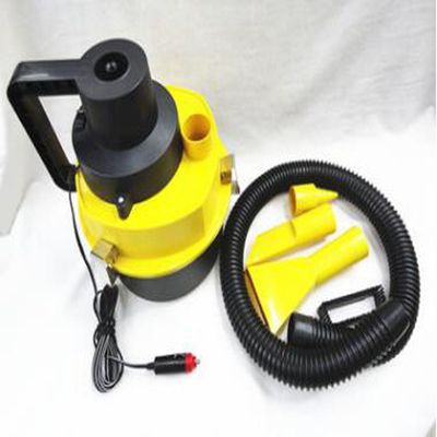 Amarela ABS portátil DC12v limpador de vácuo de uso de carro com flexível molhado e seco