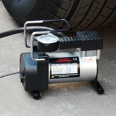 compressor de ar portátil do metal 12v para cilindro da cor de prata do preto do carro o único