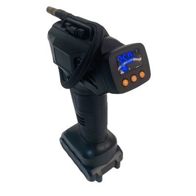 Compressor de ar portátil com motor de corrente contínua de 12 V com taxa de fluxo de 27 L/min e bateria recarregável de 2000 mAh para inflação rápida dos pneus