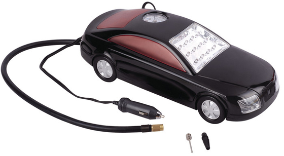 Bom preço. 3 em 1 carro dão forma ao compressor de ar plástico rápido DC12V com luz do diodo emissor de luz para a inflação do pneu on-line