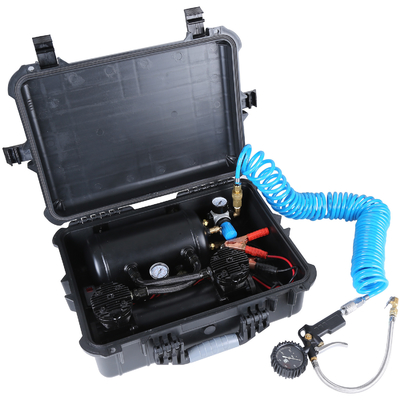 Bom preço. Compressor de duplo cilindro com suspensão de ar com dupla cabeça, kit de compressor com tanque de ar para pneus de automóvel on-line