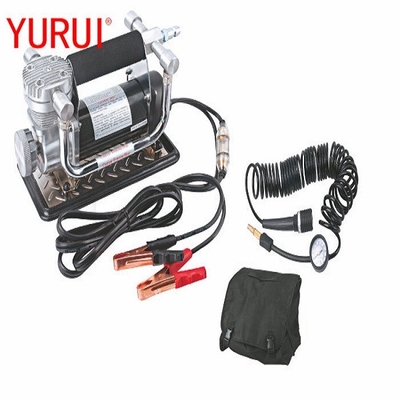 Compressor de ar portátil de pneus de metal de cromo DC12v com clip de crocodilo